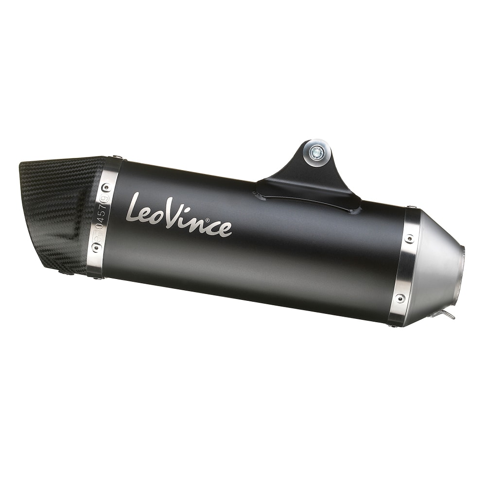 LeoVince exhaust system SBK Nero Evo 2, stainless steel, slip on for Piaggio MP3 400 / 500