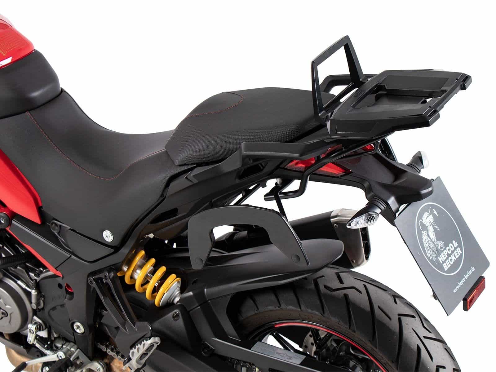 Alurack top case carrier black for Ducati Multistrada 1200 Enduro (16-18) Hepco & Becker