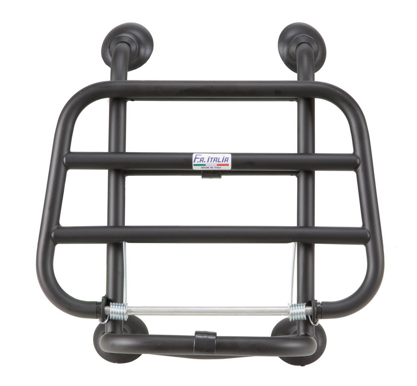 Luggage carrier front for Vespa Primavera /Sprint /Elettrica 50-150ccm, foldable, black matt