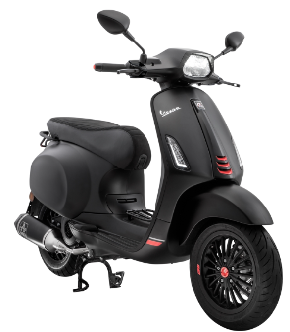 Connection piece mono slot leg shield black matt for Vespa Primavera/​Sprint 50-150ccm