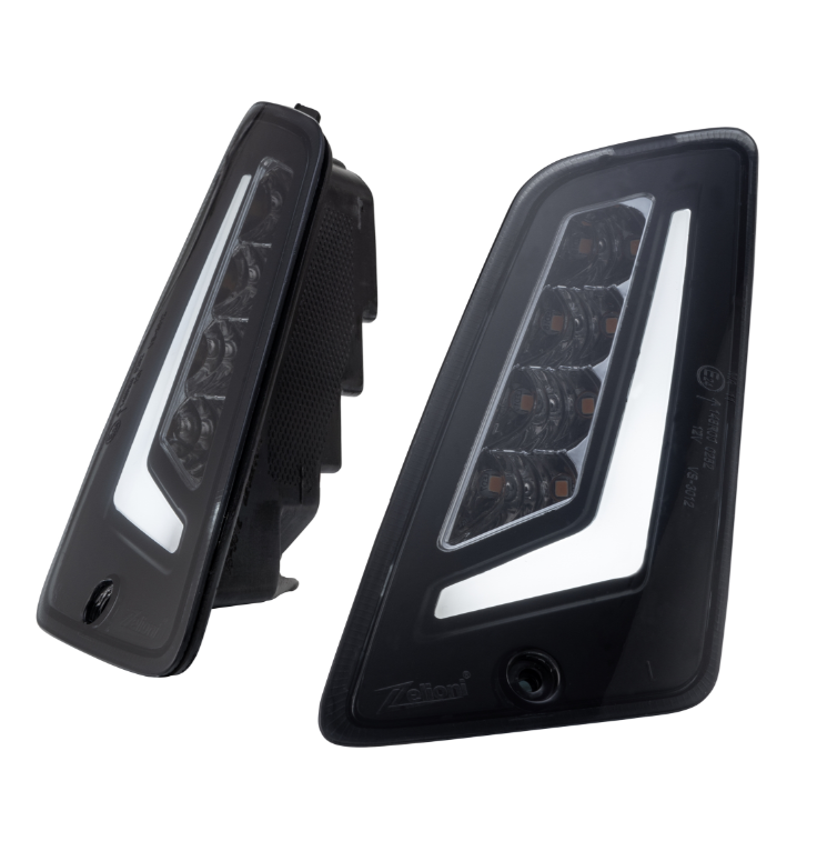 Turn signal kit ZELIONI front & rear for Vespa GTS/GTS Super/GTV 125-300cc, tinted