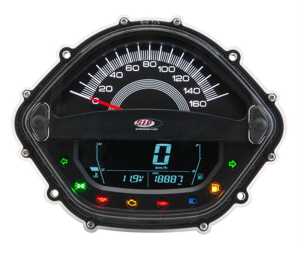 Tachometer / speedometer for Vespa GTS 250cc (-'13), black