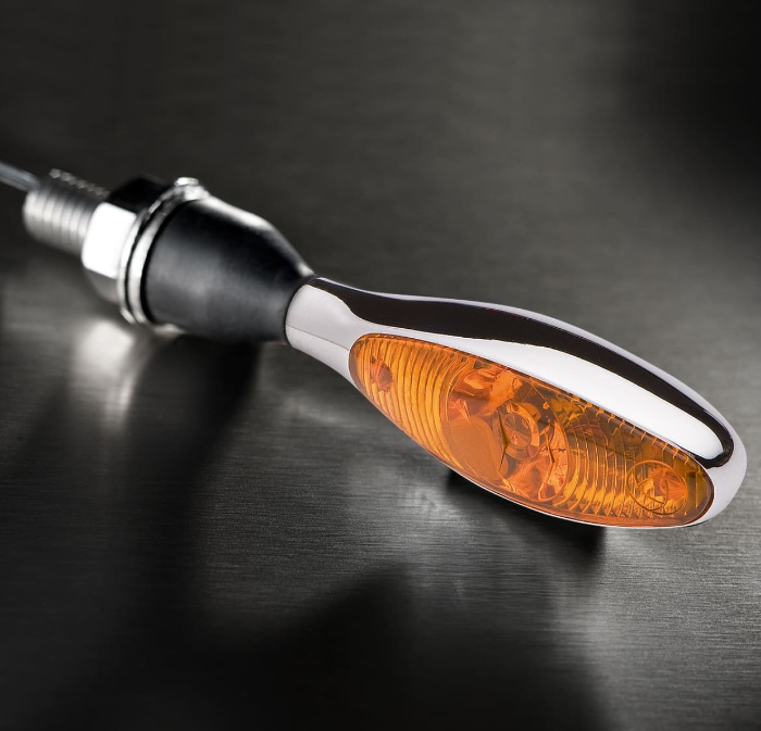 Kellermann turn signal, Micro 1000 Halogen, steel, halogen, HR/HL, 12 V, 6 W, shiny chrome, M8x20