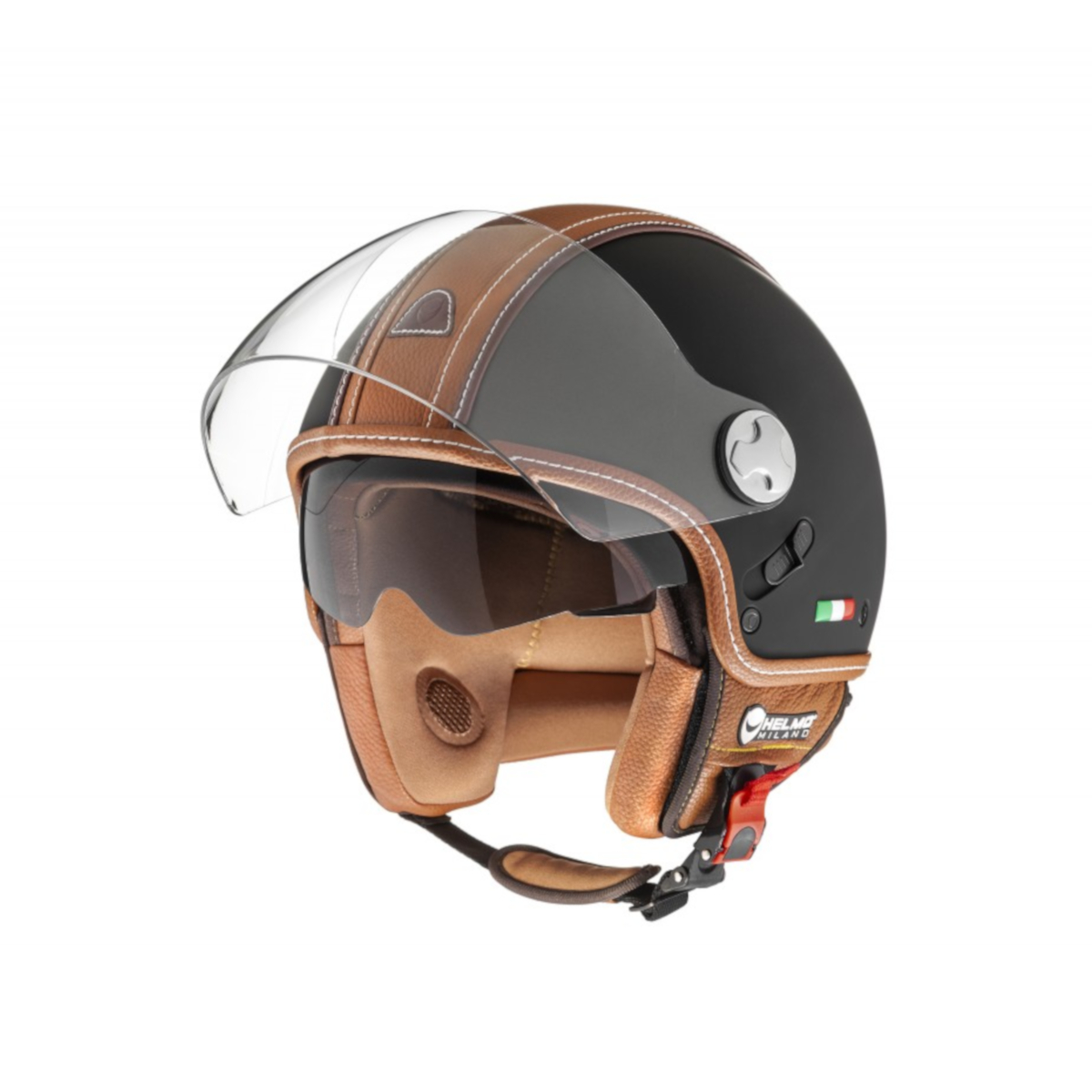 Helmo Milano Demi Jet, PelleDura Premium, black matt, brown