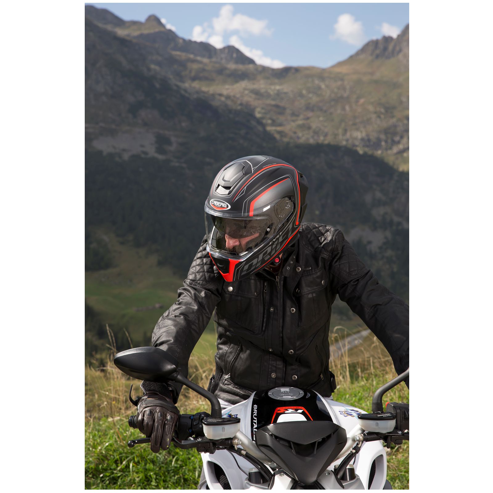 Caberg Helmet Drift Evo Integra, matte black / gray fluo red