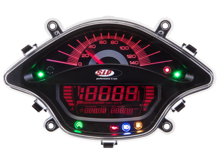 Tachometer / speedometer for Vespa Primavera / Sprint 50-150cc 2T/4T AC, black
