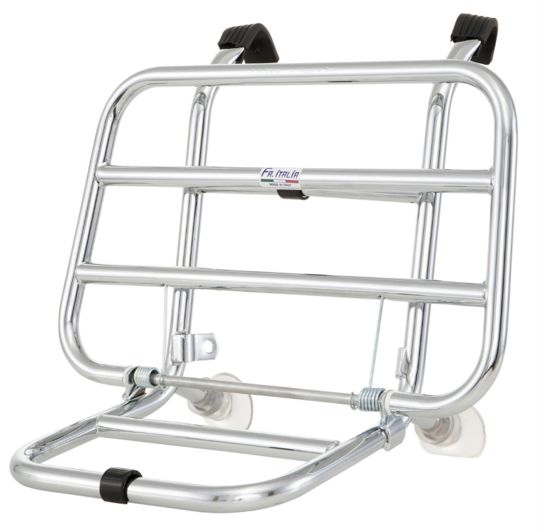 Luggage rack front for Vespa PX 80-200cc, foldable, chrome