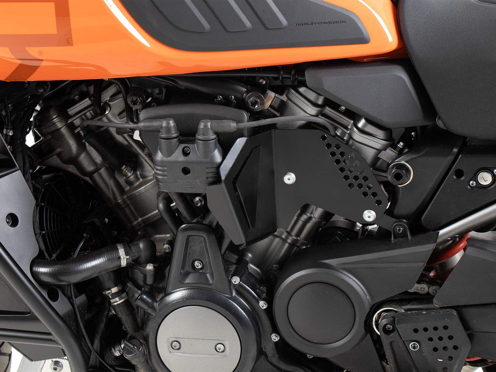 Heat protection plate stainless steel black for Harley Davidson Pan America (21-) Hepco & Becker