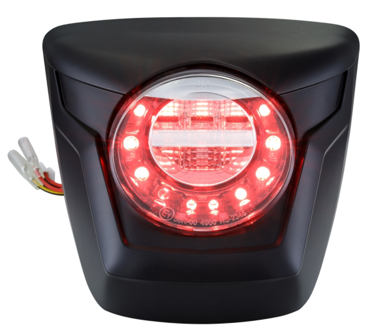 Taillight LED red for Vespa Primavera/Sprint 50-150cc, rim - black matt