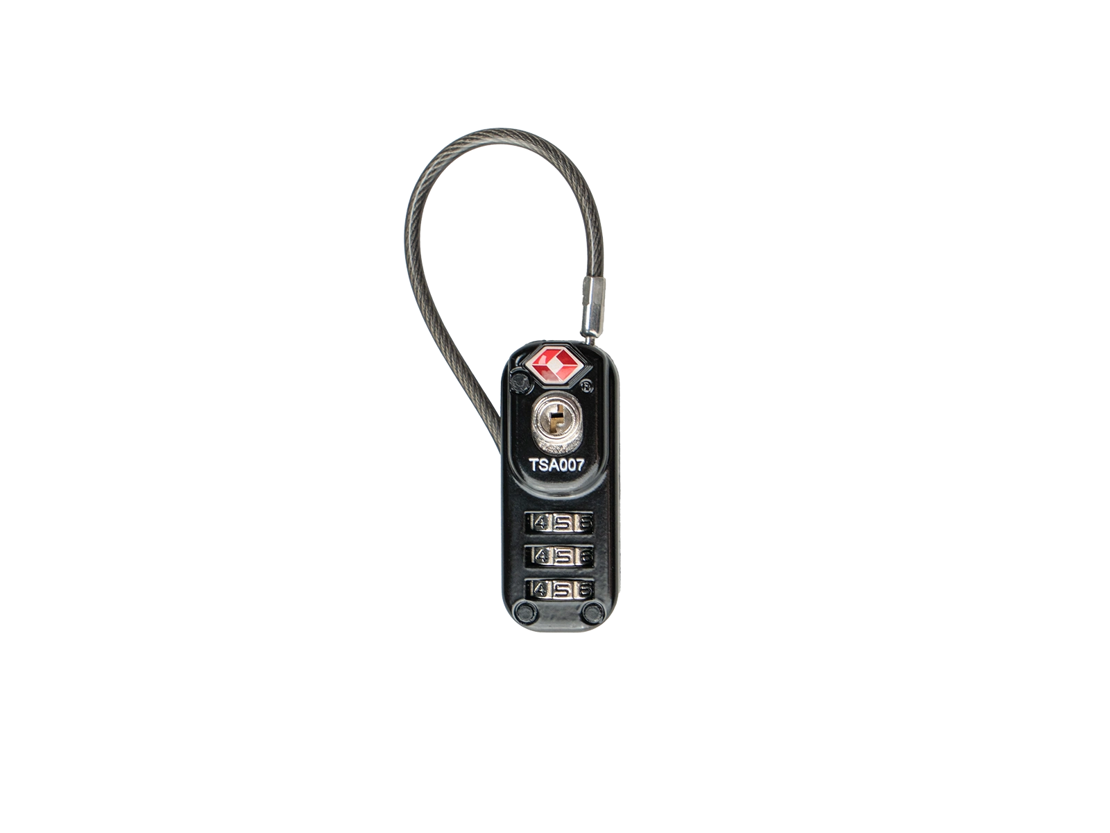 Combination lock with a small wire cable and TSA function by Hepco & Becker