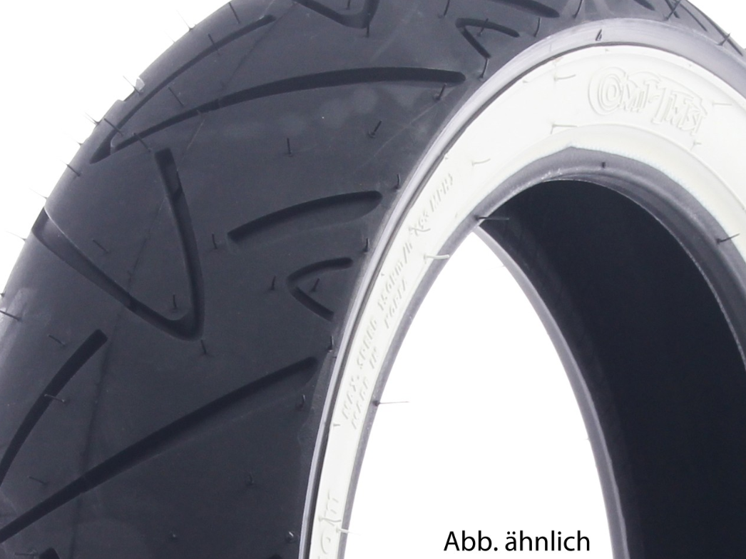 Continental tire 120/70-12, 58P, TL, whitewall tire, twist, front/rear