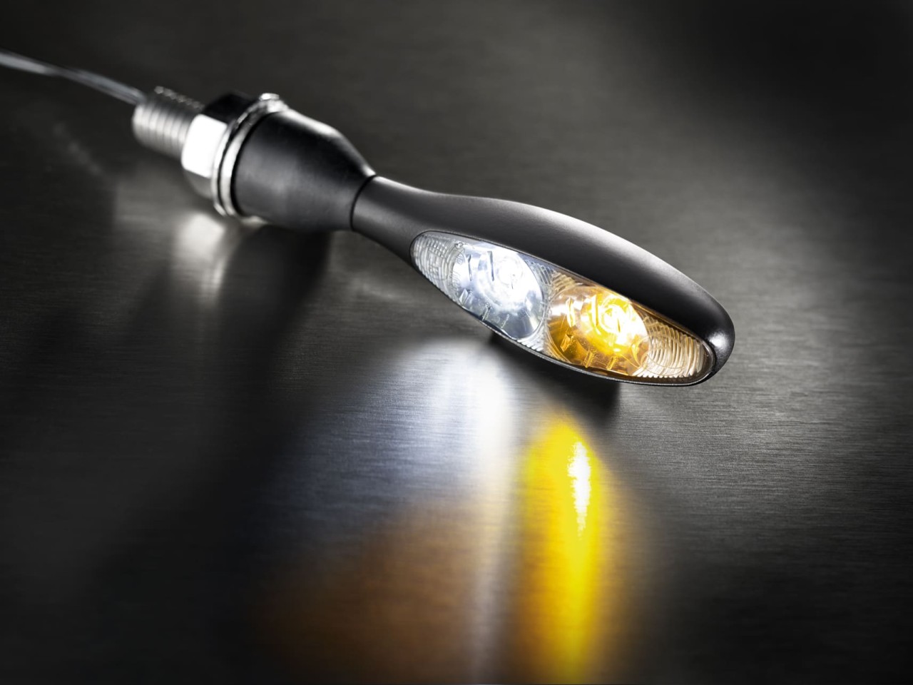 Kellermann turn signal with position light, Micro 1000 PL, steel, LED, VL/VR, 12 V, black satin finish
