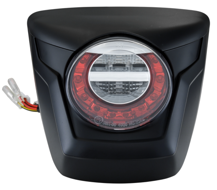 Taillight LED red for Vespa Primavera/Sprint 50-150cc, rim - black matt