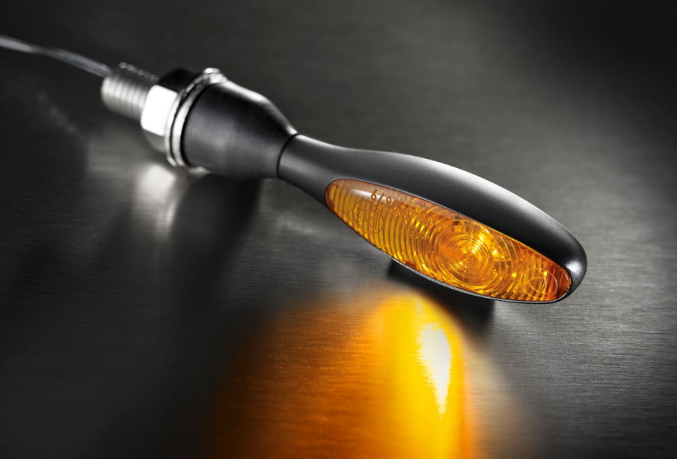 Kellermann turn signal, Micro 1000 Halogen, steel, halogen, HR/HL, 12 V, 6 W, black satin finish