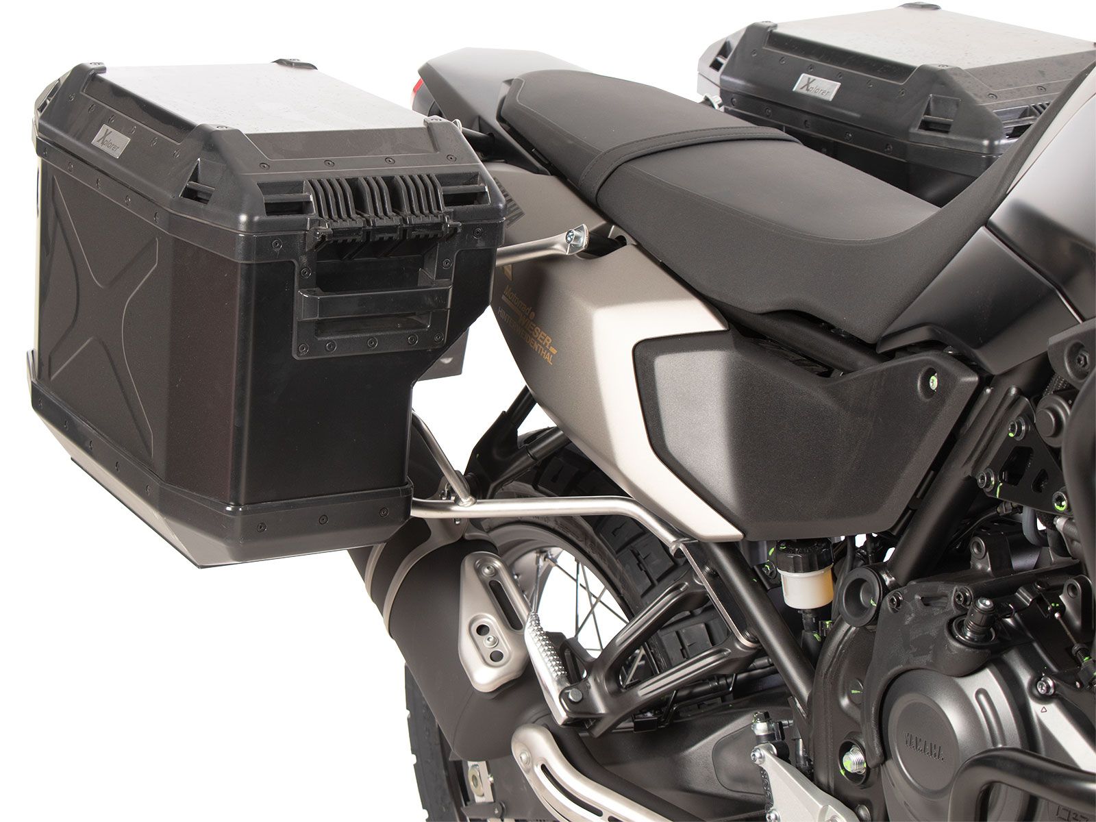 Case carrier set Cutout stainless steel incl. case set Xplorer Cutout silver for Yamaha Ténéré 700 (25-)