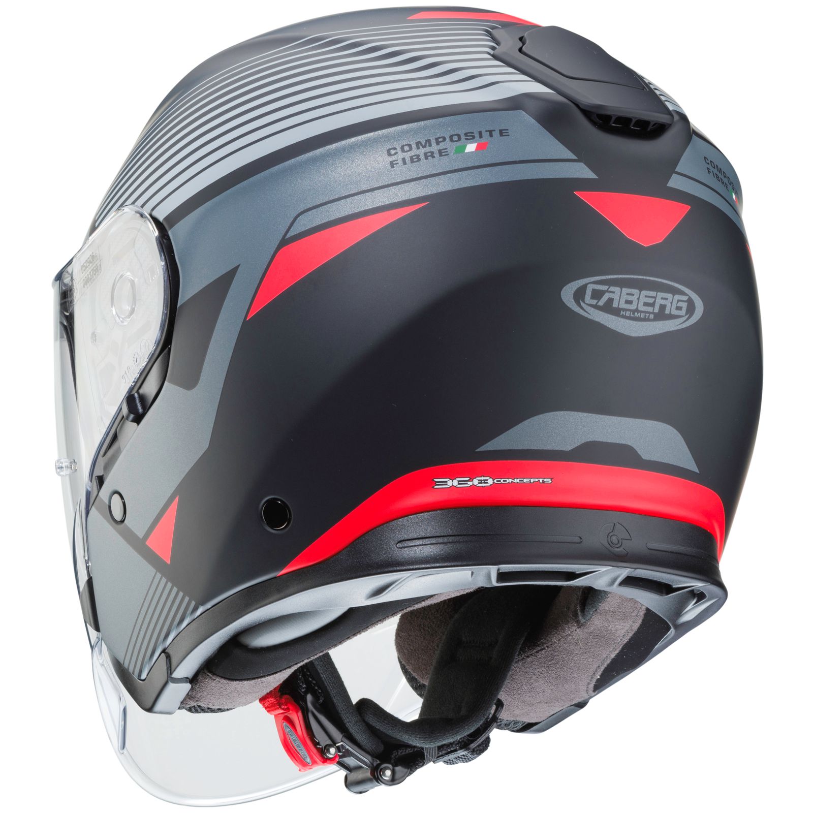 Caberg Helmet Flyon Rio, matte black / anthracite red