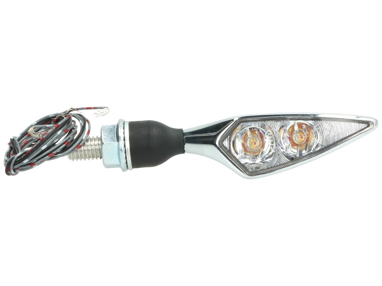 Kellermann turn signal, rear and brake light, Rhombus DF, steel, LED, HR, 12 V, shiny chrome, M8x20