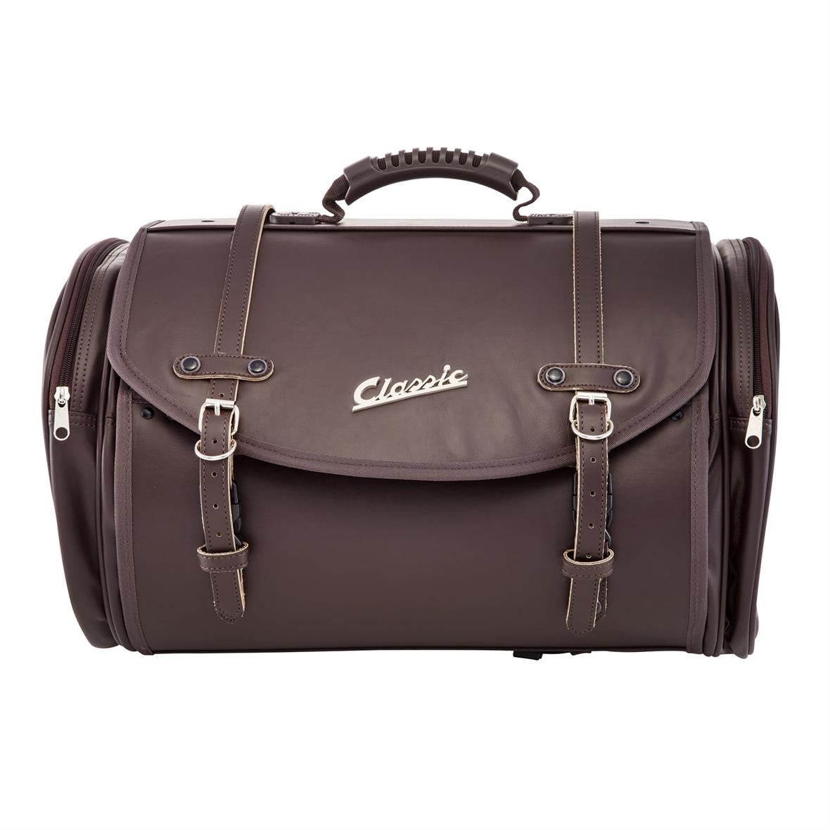 Classic" large bag for luggage rack for Vespa - dark brown, imitation leather