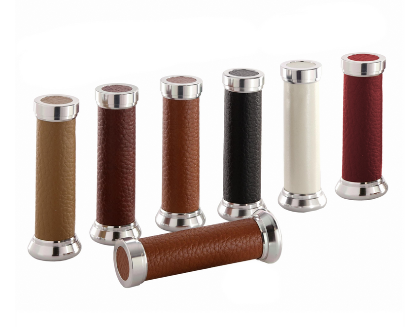 Grips Retro Ø 24/24 mm, L 130 mm for Vespa ET2/ET4/LX/LXV/S/Primavera/Sprint 50-150cc, beige