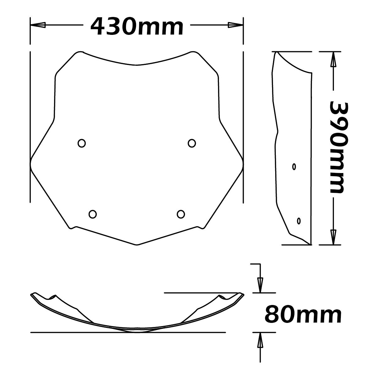 Middle windshield for BMW R 1200 GS LC /Adventure LC, R 1200 Rallye, R 1250 GS
