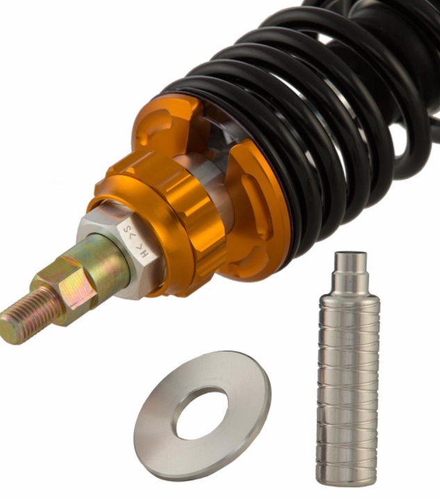 Shock absorber front for Vespa GTS/GTS Super 125-300cc ('14-'16), silver/orange