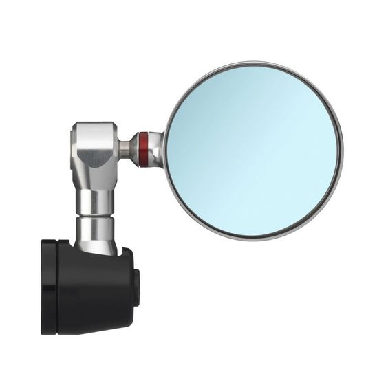Handlebar end mirror RIZOMA "SPY-R" Ø 94.5 mm left or right for Vespa, black/silver anodized