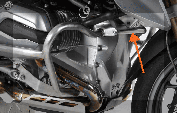 Stainless steel stiffening strut for engine guard for BMW R 1200 GS LC (13-18) Hepco & Becker
