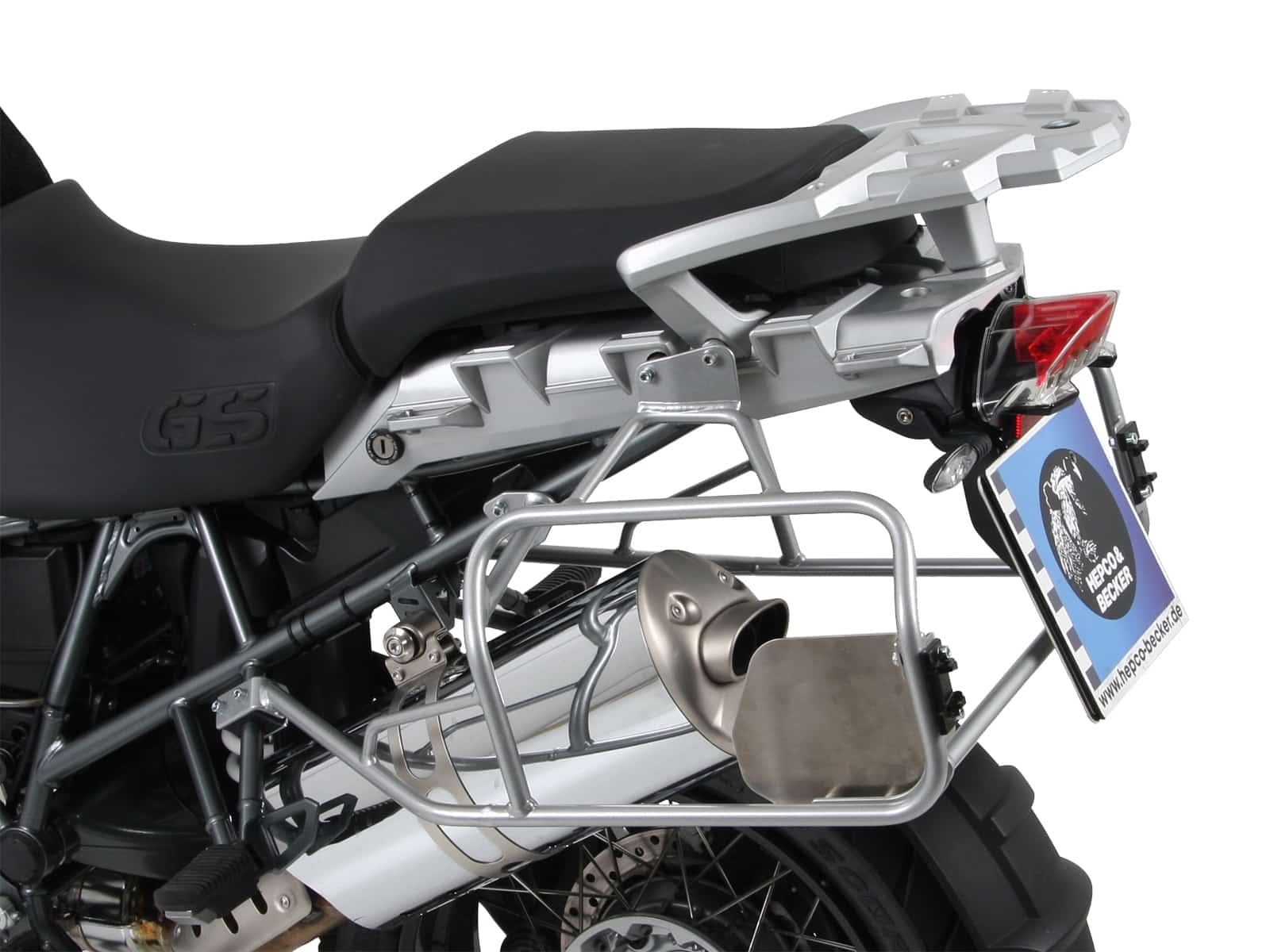 Case carrier set Cutout carrier incl. case set Xplorer Cutout silver for BMW R 1200 GS /Adventure (-13)