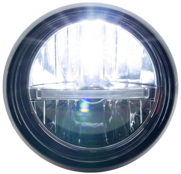 Headlight LED for Vespa Primavera 50-150ccm 2T/4T (-'18), black glossy