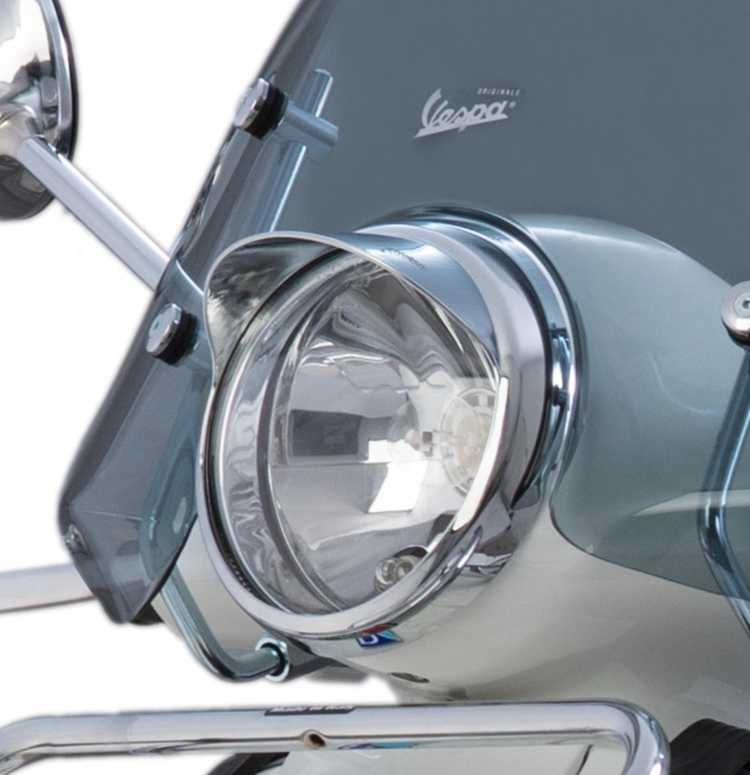 Lamp ring with lampshade for Vespa LX 50-150cc, chrome