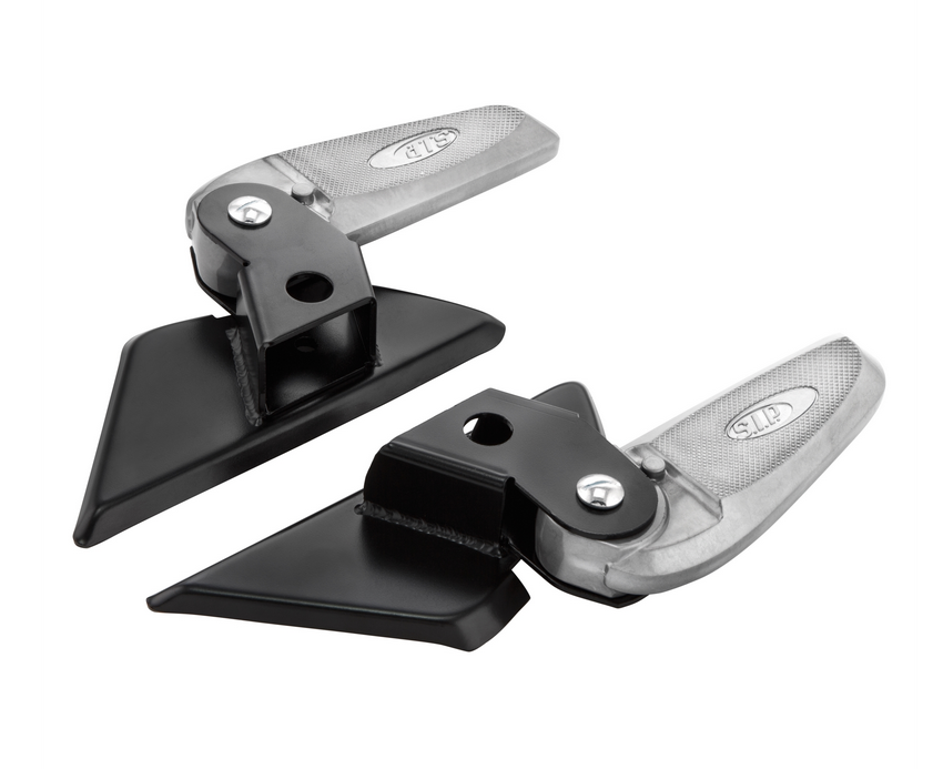 Footrests right and left for Vespa LX /LXV /S 50-150cc, black/silver