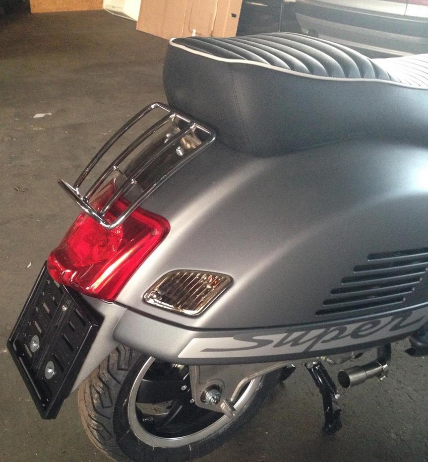 Rear luggage rack 70's for Vespa GTS/GTV/GT 125-300cc 4T LC, chrome