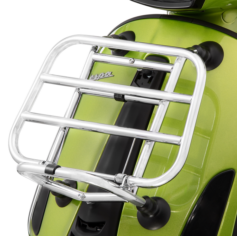 Luggage rack front for Vespa Primavera /Sprint /Elettrica 50-150ccm, foldable, chrome
