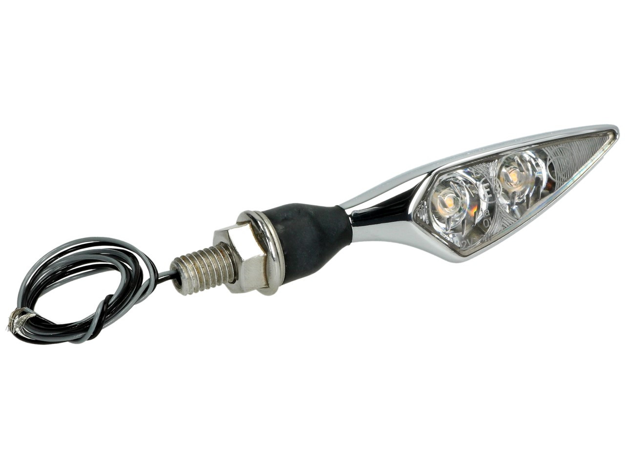 Kellermann turn signal, Rhombus Extreme, Alu, LED, VL/HR, 12 V, shiny chrome, M8x20, E-tested