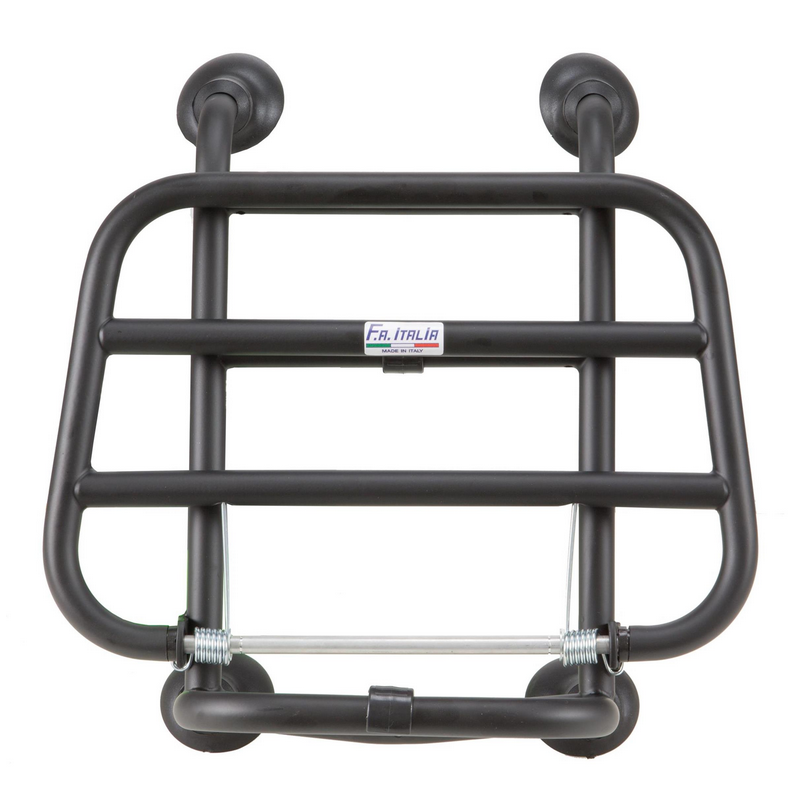 Luggage carrier front for Vespa Primavera /Sprint /Elettrica 50-150ccm, foldable, black glossy