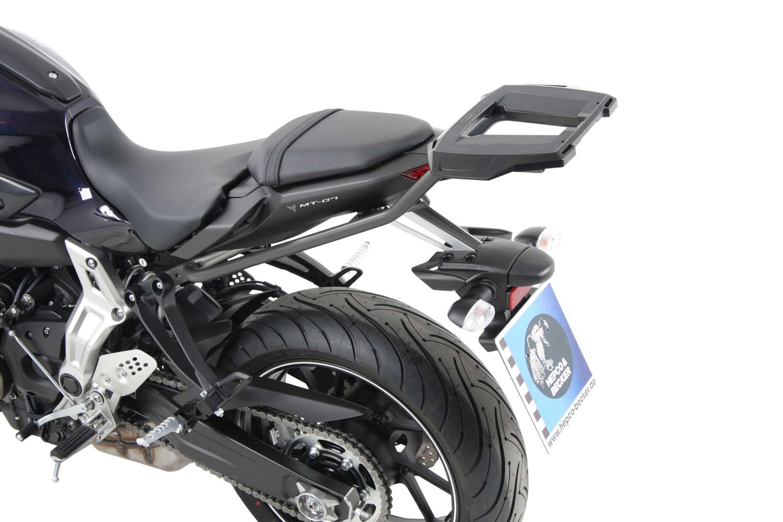 Alurack topcasecarrier anthracite for Yamaha MT-07 (Bj.14-17) Hepco & Becker