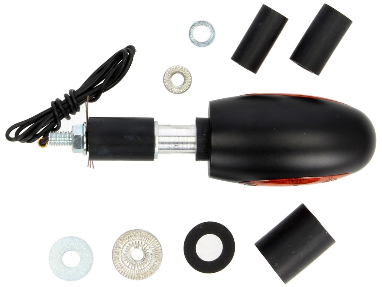 Kellermann turn signal, BL 1000 yellow, aluminum, halogen, VR/VL, 12 V, 21 W, black satin finish