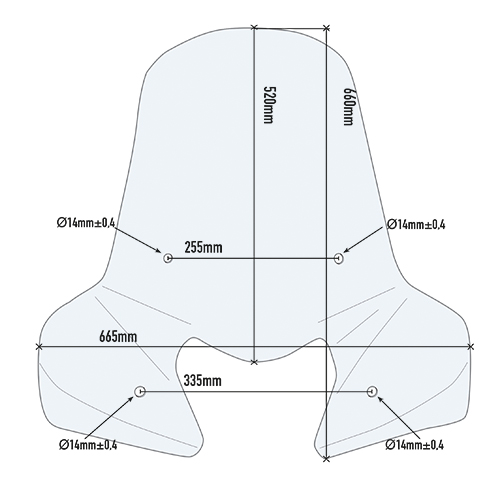 Windshield large transparent, for Honda SH 300 (07-11) - 440x665 mm (HxW) Givi