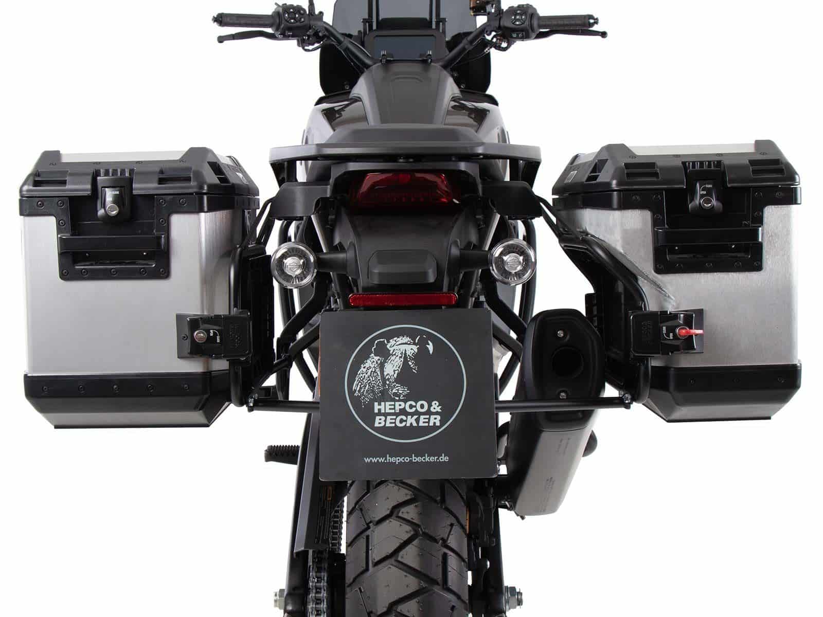 Case carrier set Cutout incl. case set Xplorer Cutout silver for Harley Davidson Pan America (21-)