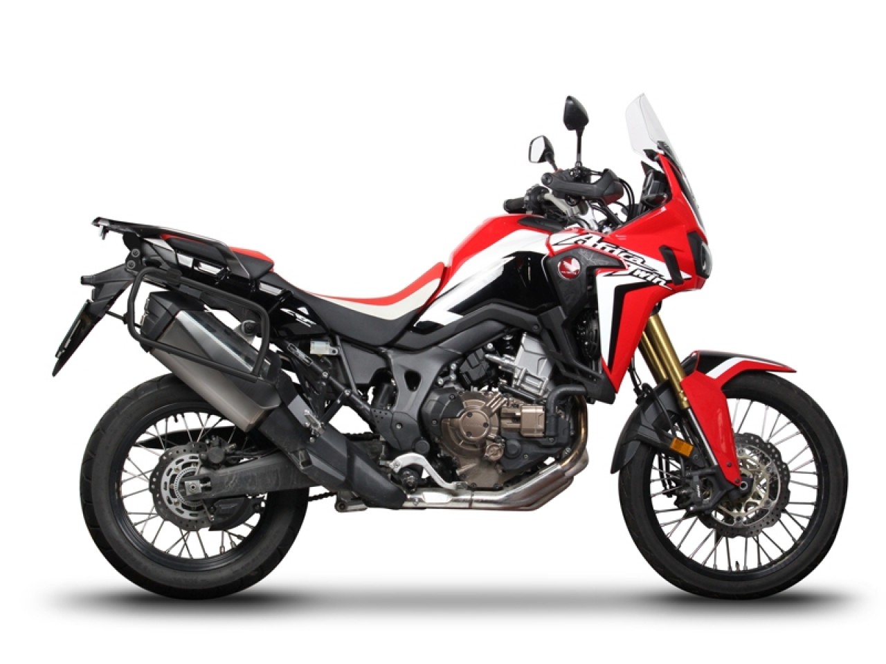Shad 4P side pannier rack, black painted, for the Honda CRF 1000L Africa Twin (18–19)
