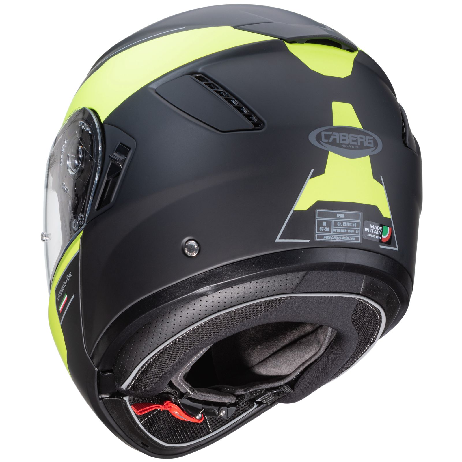 Caberg Helmet Levo Prospect, matte black / fluo yellow