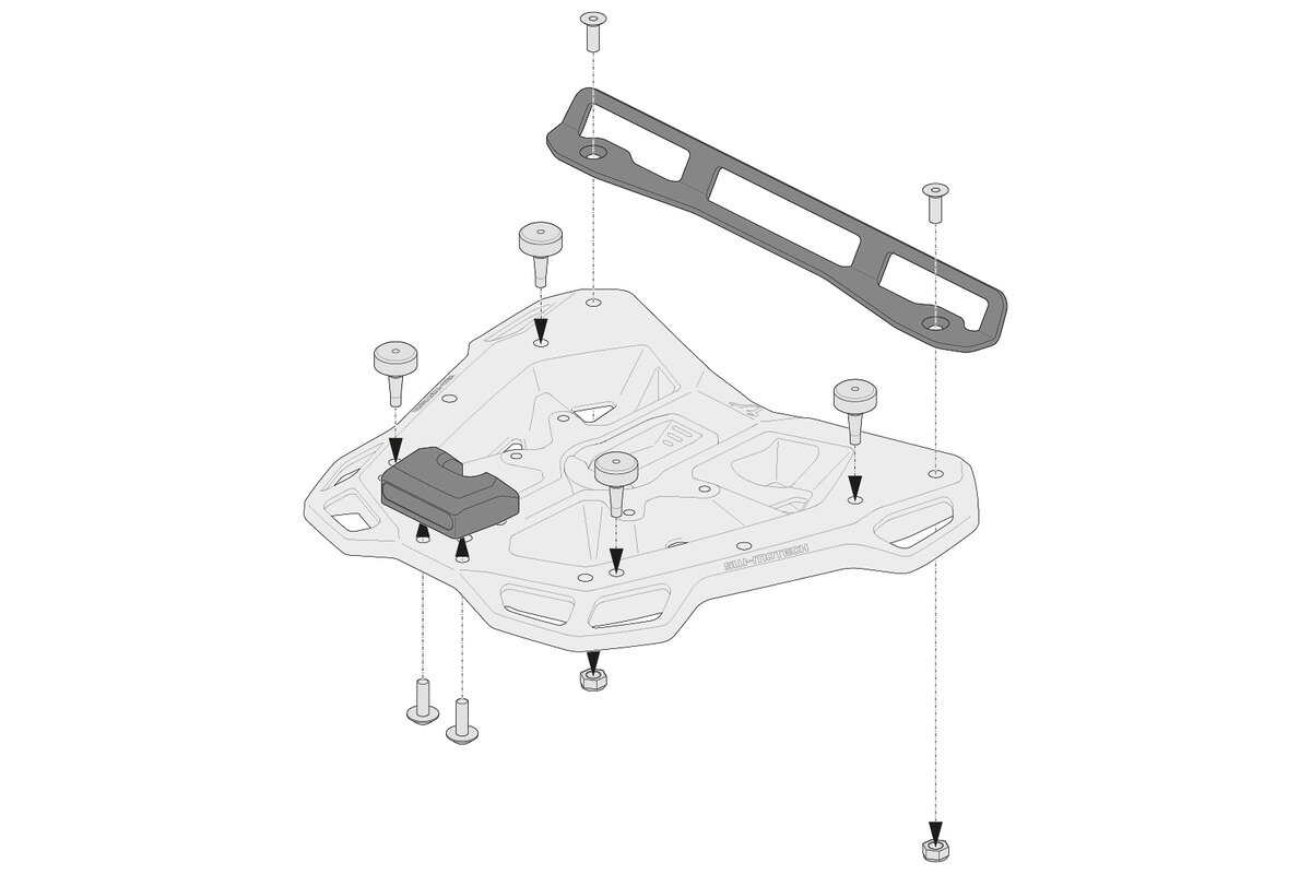 SW-Motech adapter kit for ADVENTURE-RACK luggage carrier for Shad 2 top cases