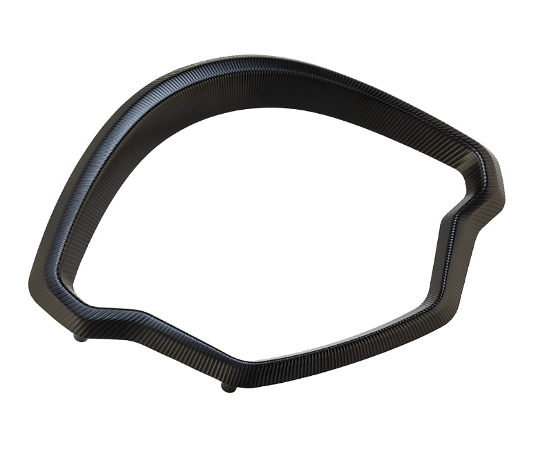Decorative ring speedometer for Vespa GTS/GTS Super 125/300cc (`22-), aluminum, black anodized