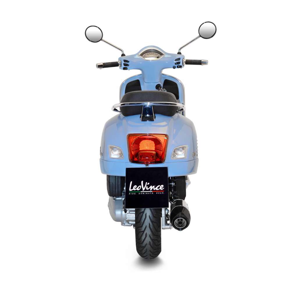 LeoVince complete system SBK Nero for Vespa GTS 125 /150, stainless steel, slip on, ABE, Euro4