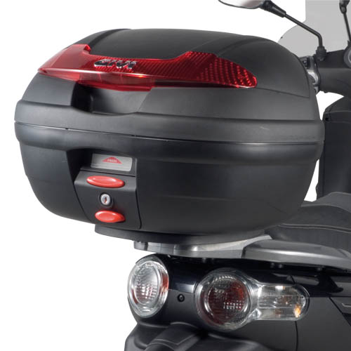 E340 Vision MONOLOCK top case with red reflectors and Givi plate