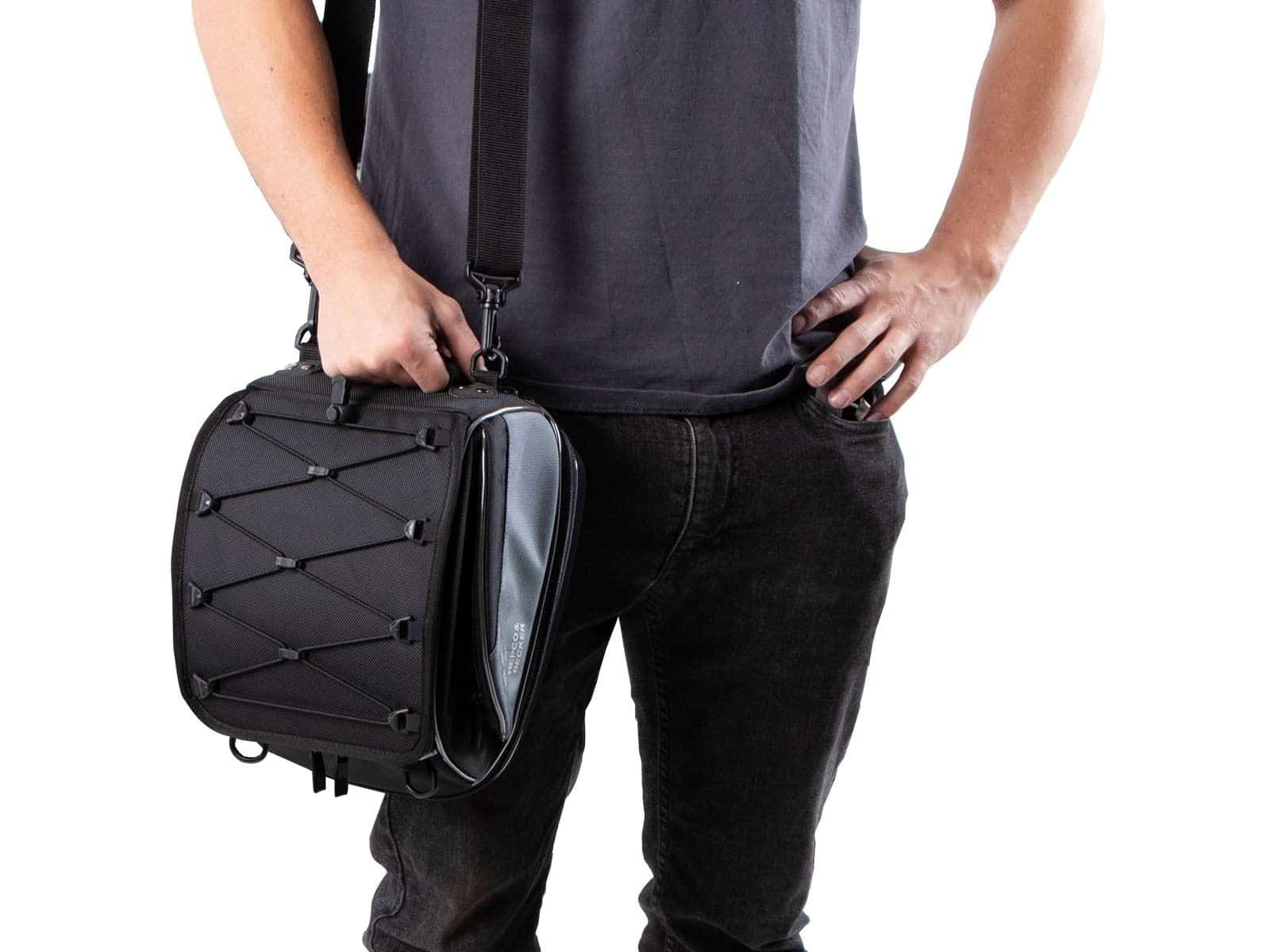 Rear bag Street black, universal belt attachment, Hepco & Becker