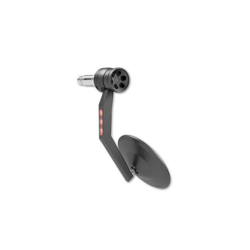 HIGHSIDER pro Handlebar End Mirror Montana-RIM Black With LED Indicator (1pc)