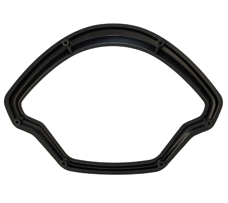 Decorative ring speedometer for Vespa GTS/GTS Super 125/300cc (`22-), aluminum, black anodized