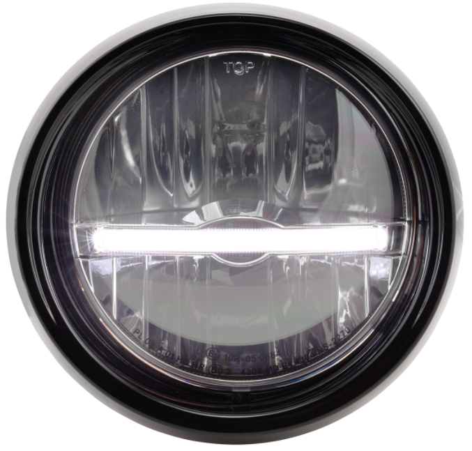 Headlight LED for Vespa Primavera 50-150ccm 2T/4T (-'18), black glossy