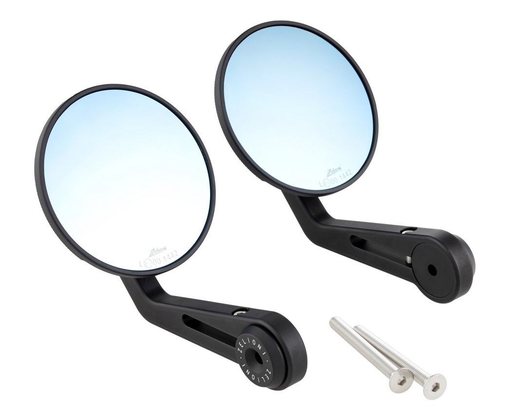 Handlebar end mirror ZELIONI for Vespa, right and left, black matt